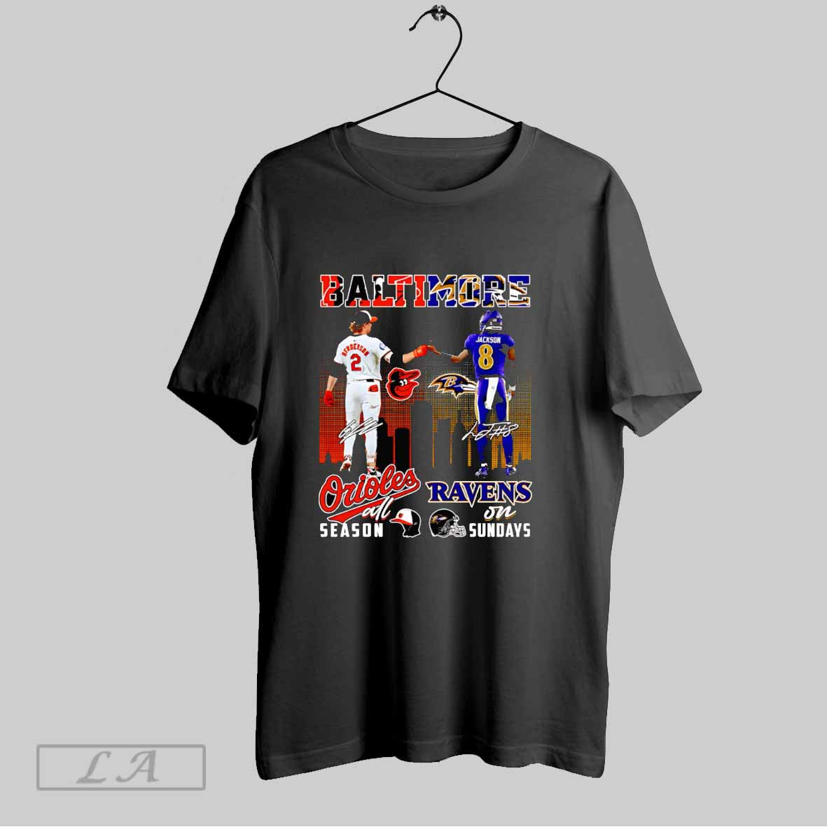 Original Gunnar Henderson And Lamar Jackson Baltimore Orioles All Season Ravens On Sundays