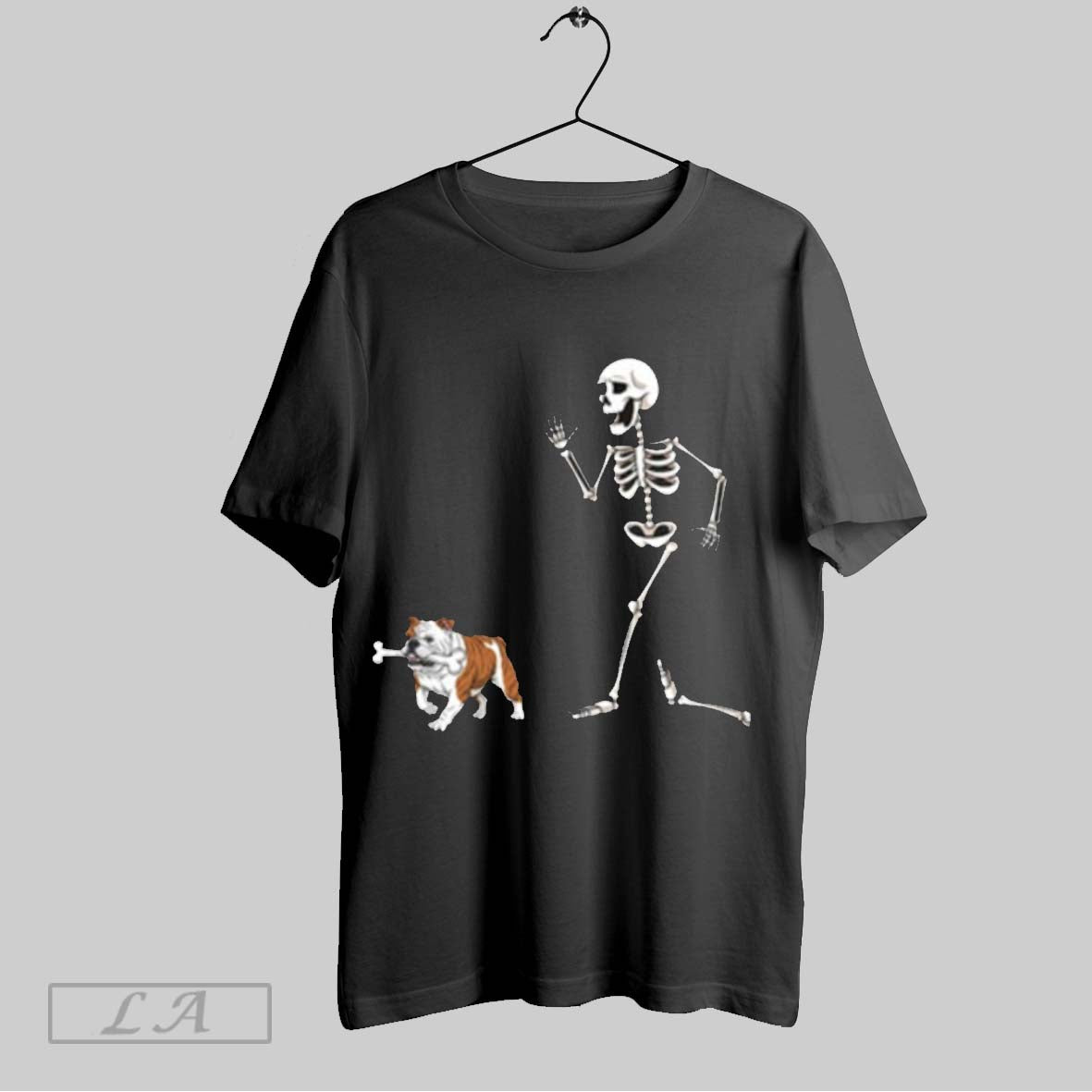 Original Halloween Bulldog And Skeleton