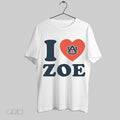 Original I Love Zoe Slaughter Heart Auburn Tigers