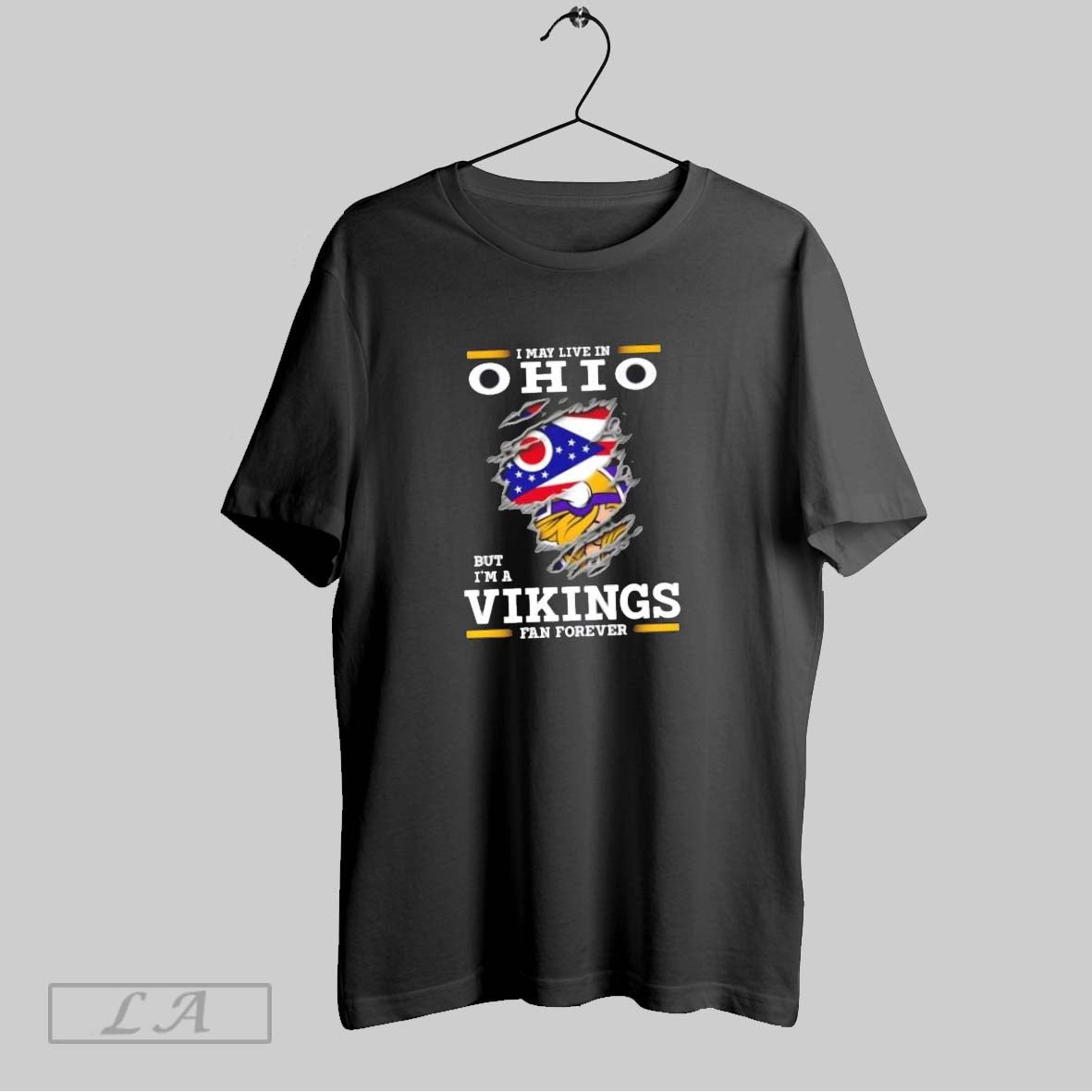 Original I May Live In Ohio But Im A Minnesota Vikings Fan Forever