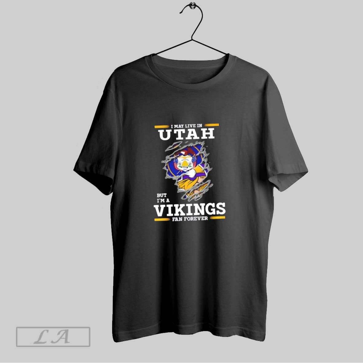 Original I May Live In Utah But Im A Minnesota Vikings Fan Forever