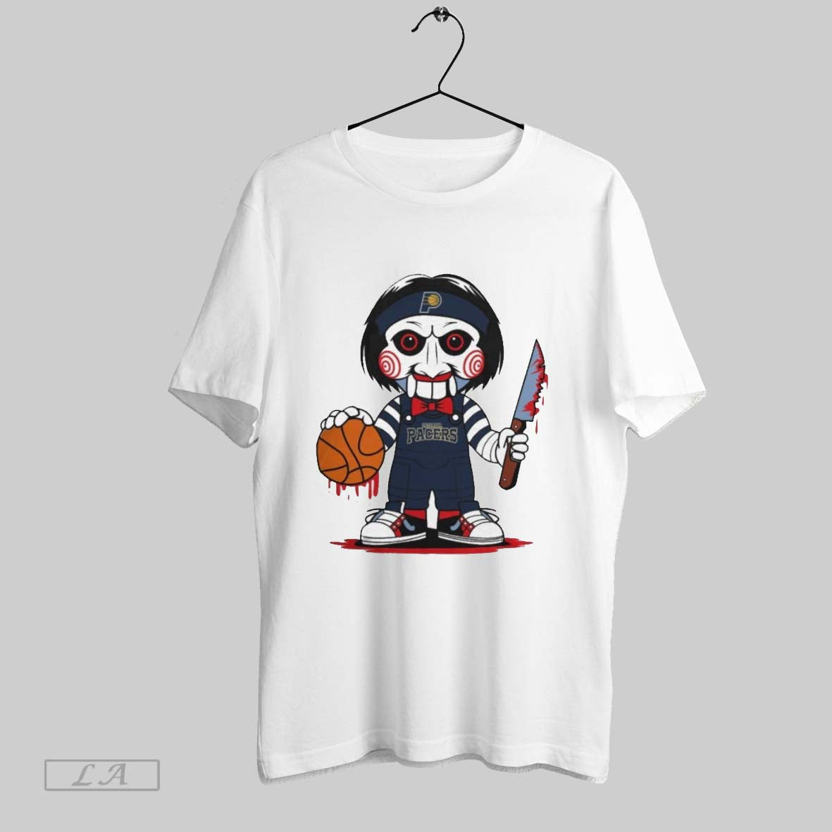 Original Indiana Pacers Halloween Jigsaw Saw Horror Basketball