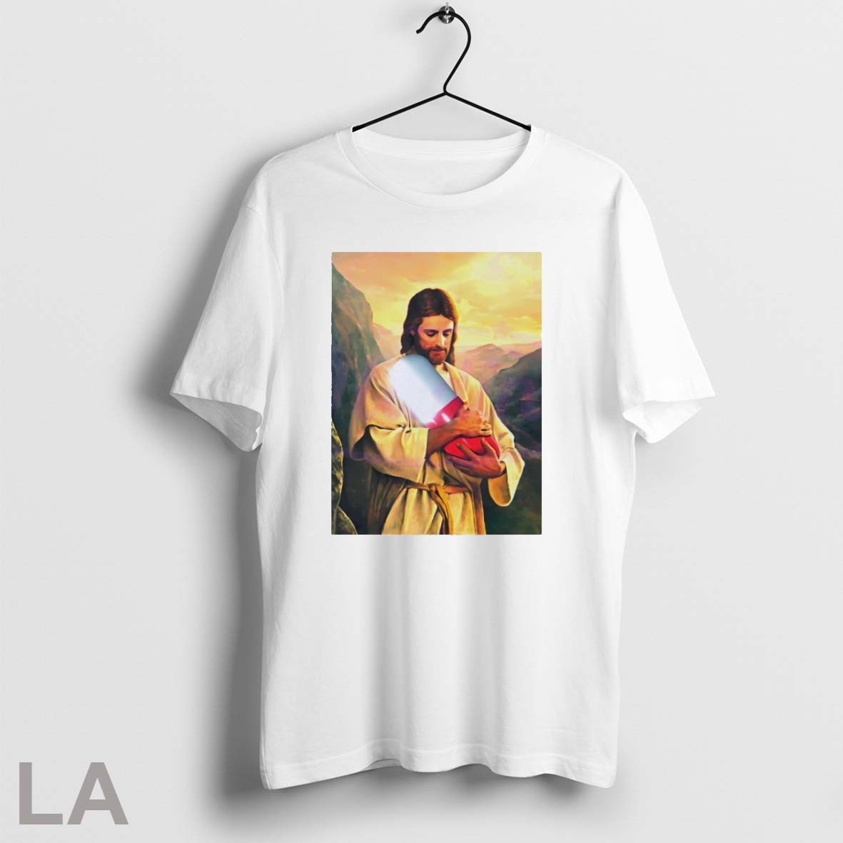 Original Jesus Embracing Giant Pill Vintage Christian