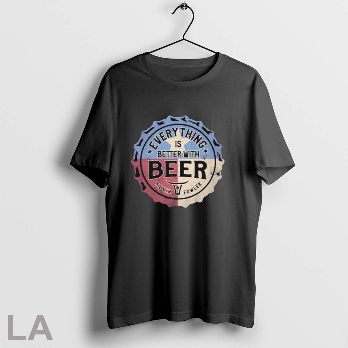 Original Kevin Fowler Everything Better With Beer Cap Flag