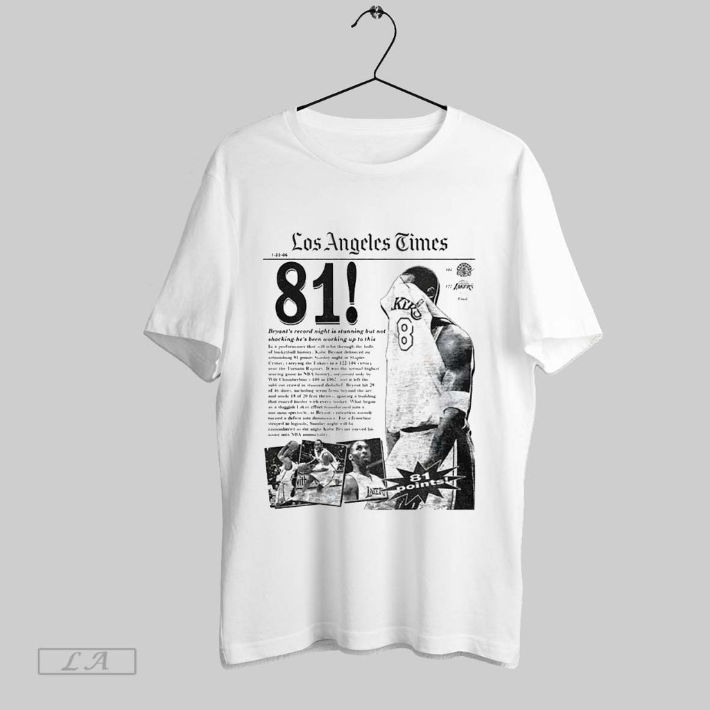 Original Lamar Jackson Wearing Kobe Bryant Los Angeles Times 81 Points