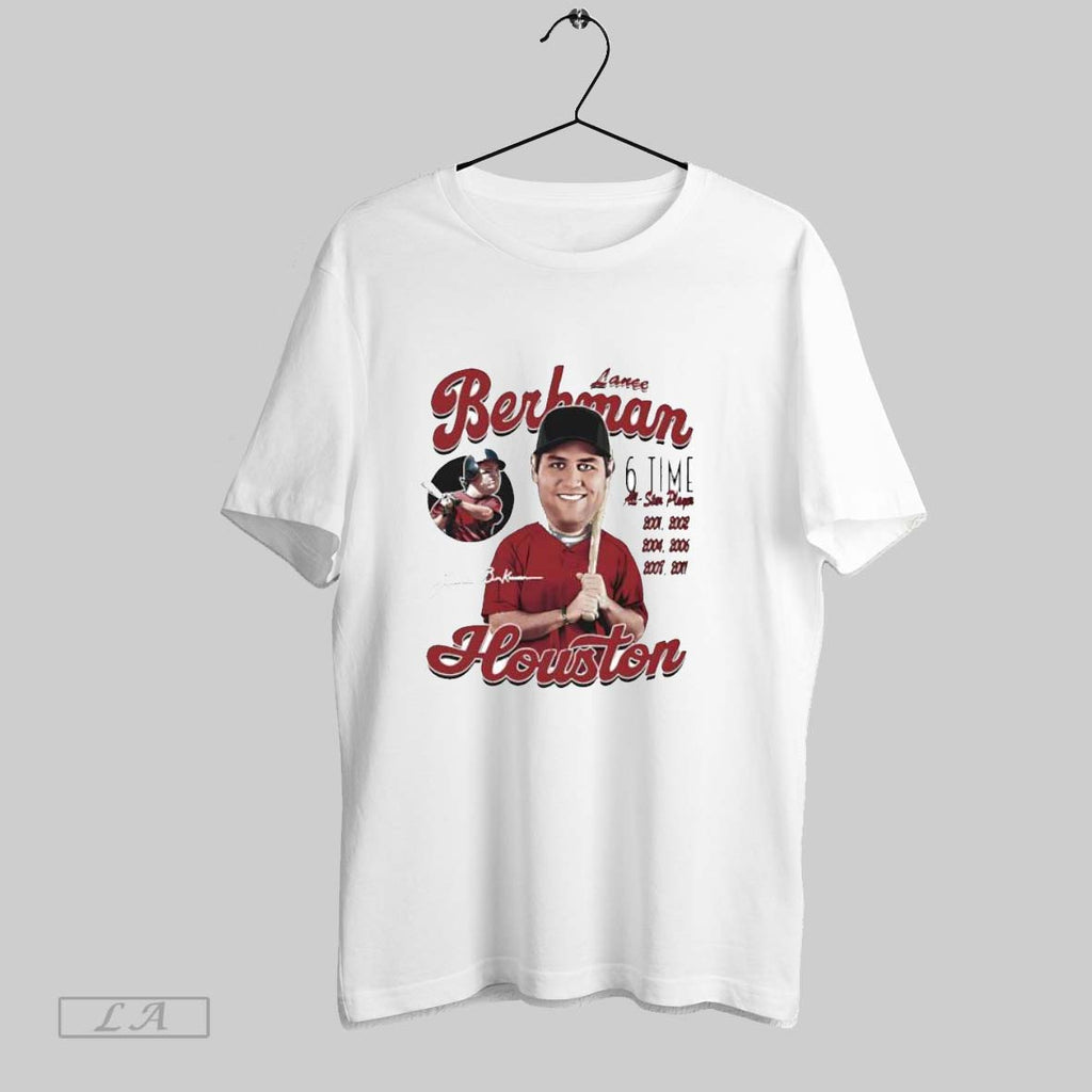 Original Lance Berkman Houston Comic 6 Time All Star Player T Shirt