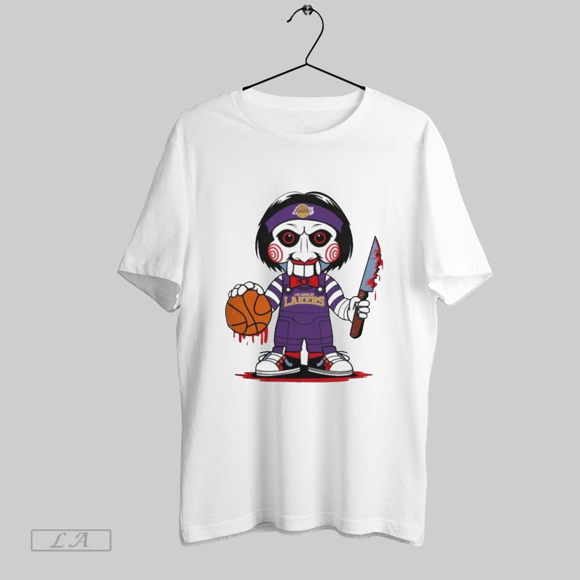 Original Los Angeles Lakers Halloween Jigsaw Saw Horror Basketball