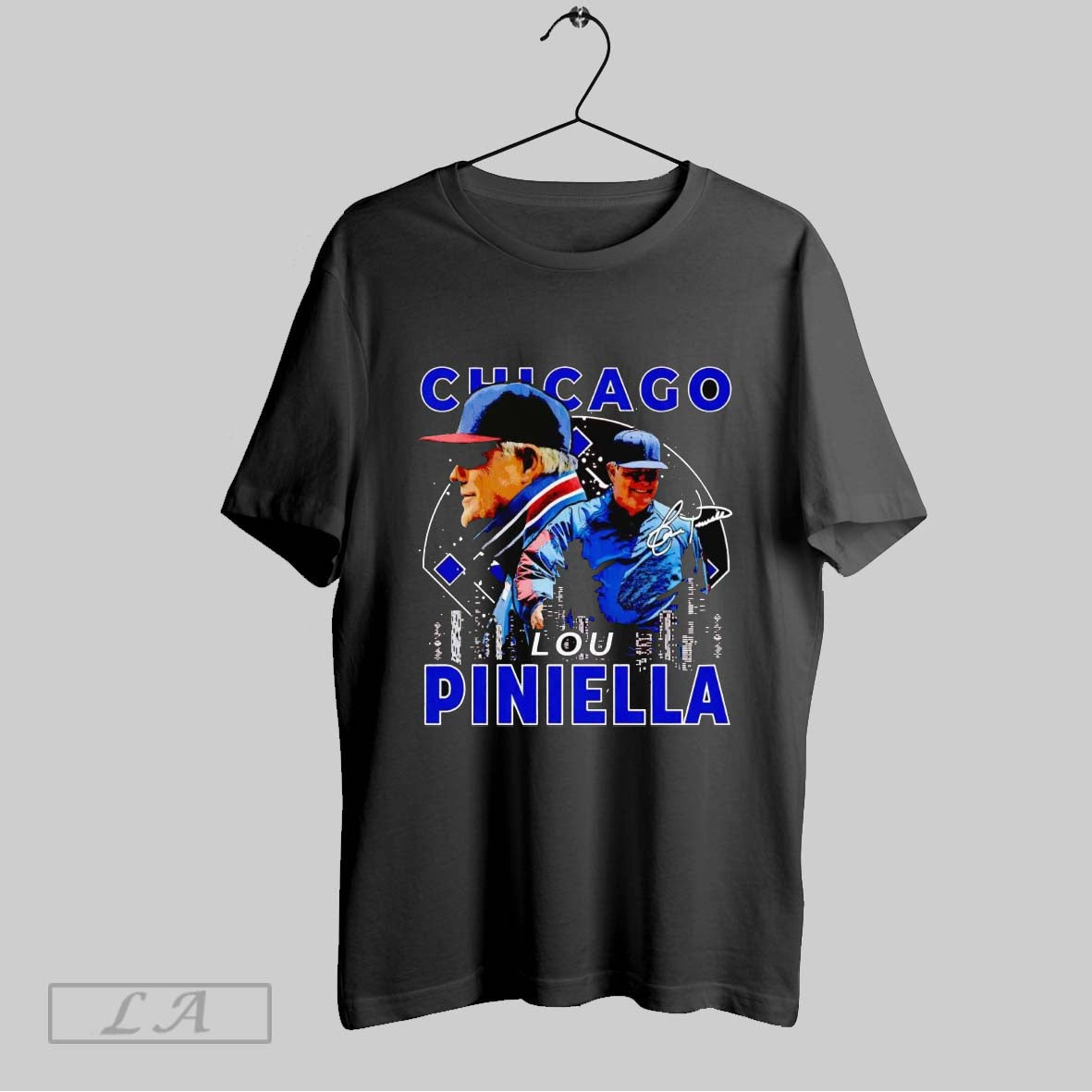 Original Lou Piniella Chicago Skyline Signature