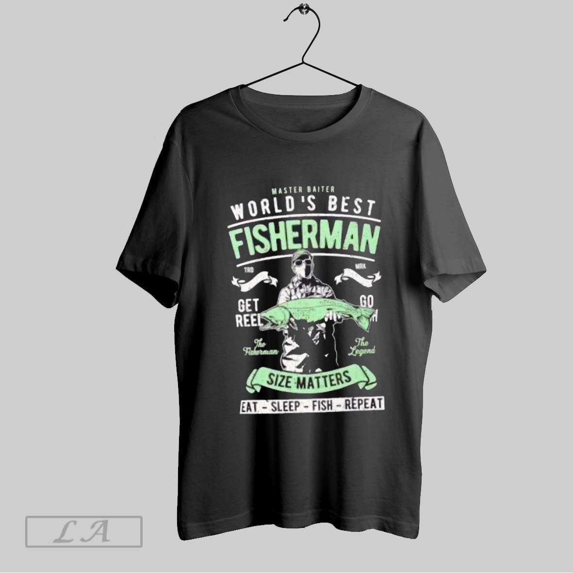 Original Master Baiter Worlds Best Fisherman Size Matters Eat Sleep Fish Repeat