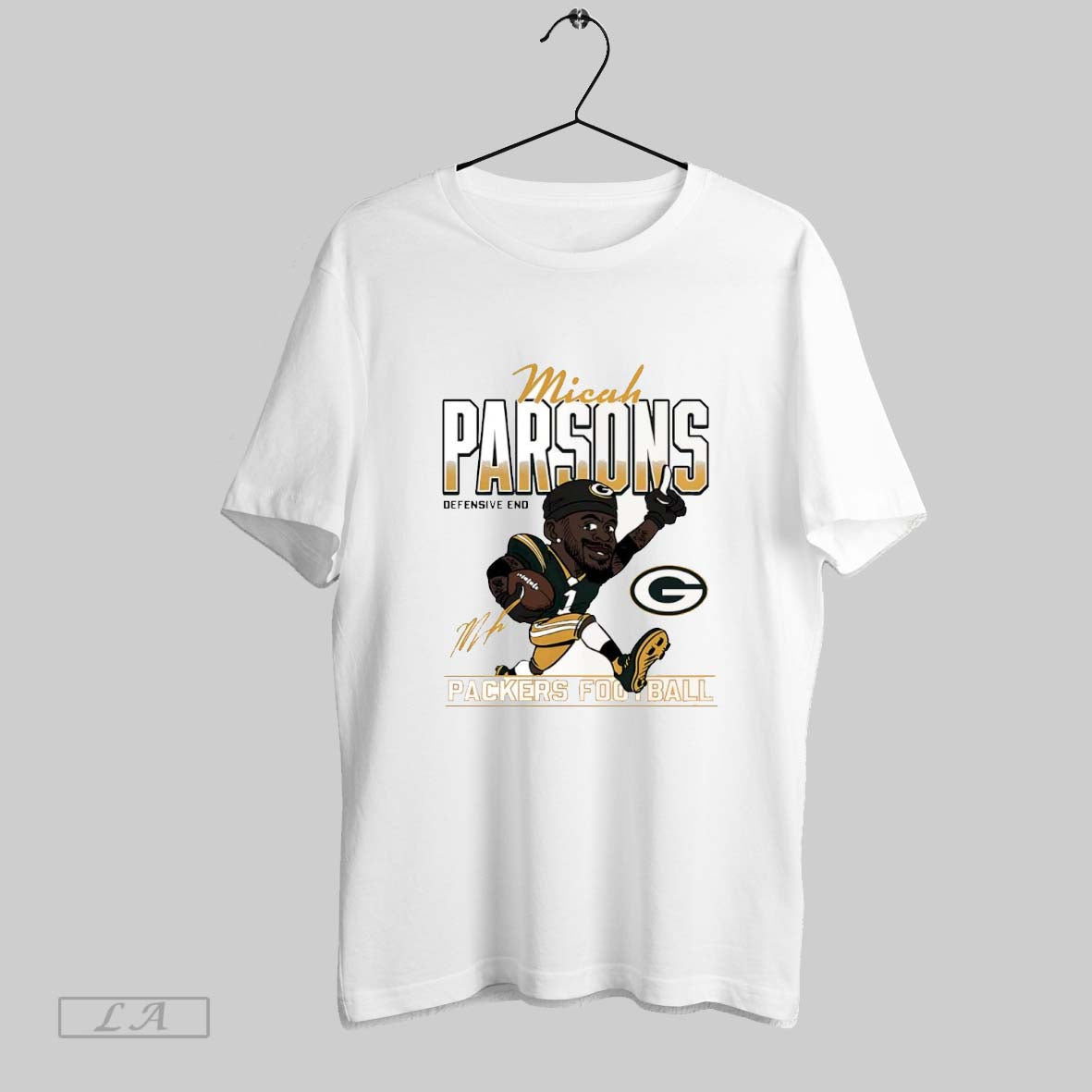 Original Micah Parsons Defensive End Green Bay Packers Football Caricature White S