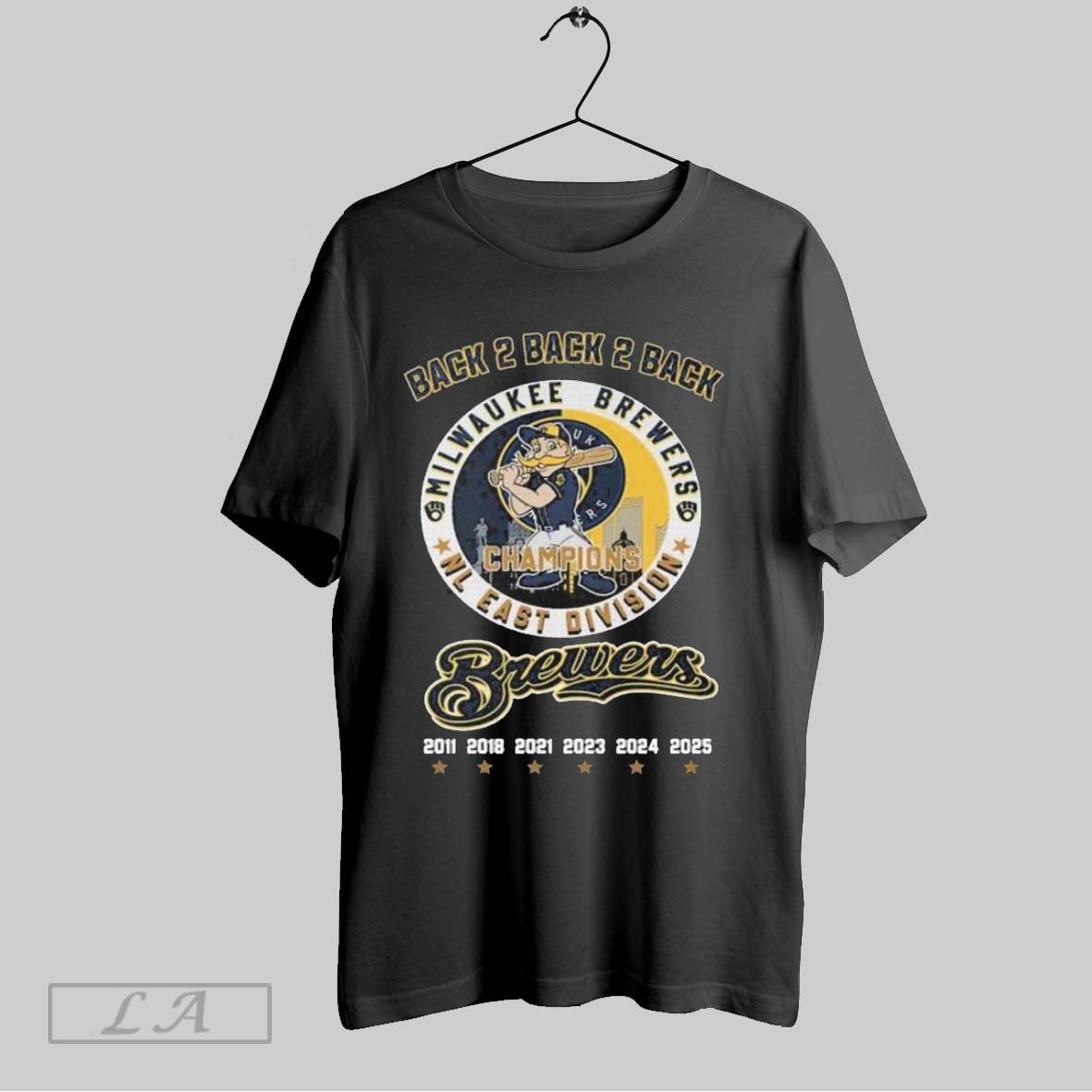 Original Milwaukee Brewers Back 2 Back 2 Back Nl Central Central Division Champions