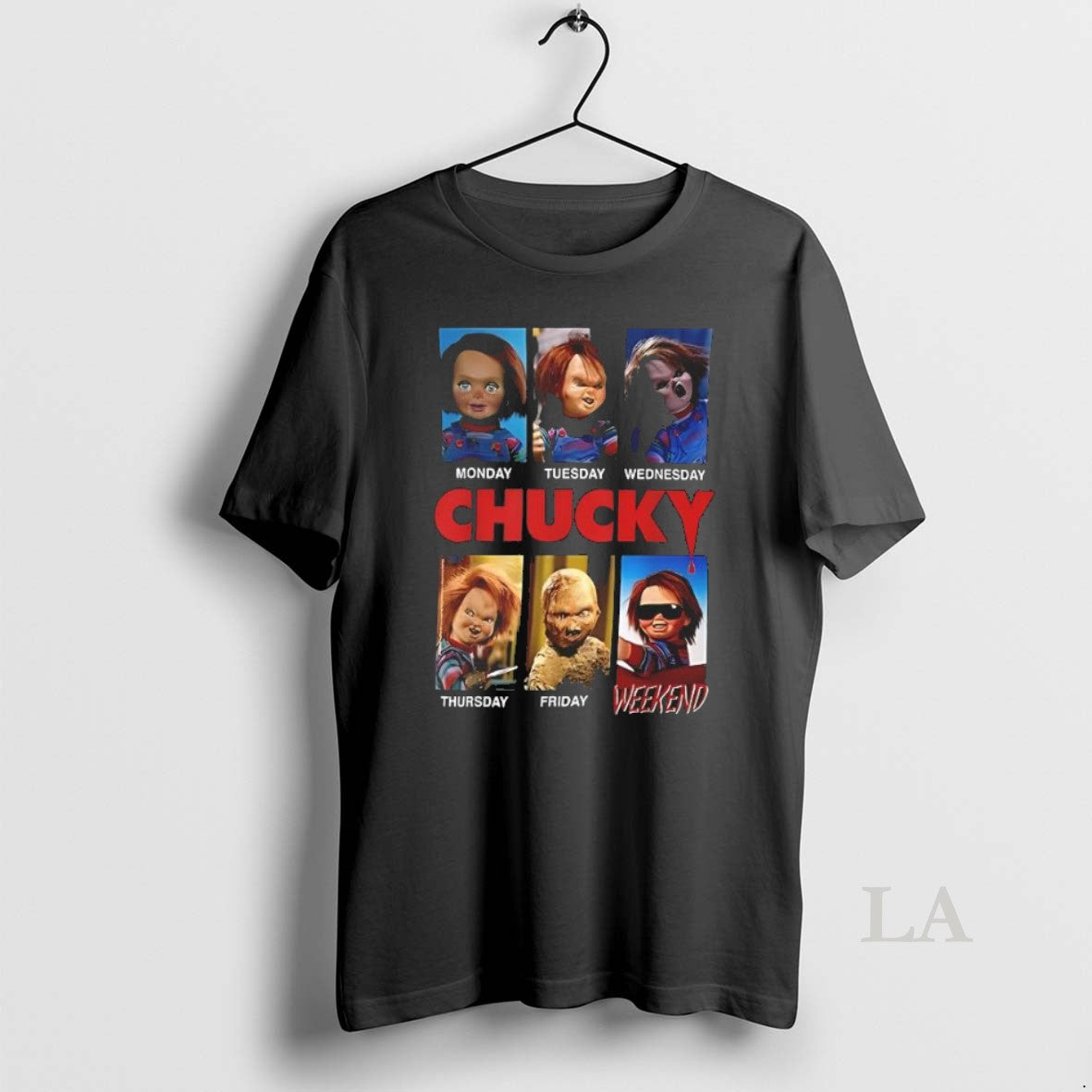 Original Monday Tuesday Thursday Friday Weekend Chucky Doll Movie Wall Art