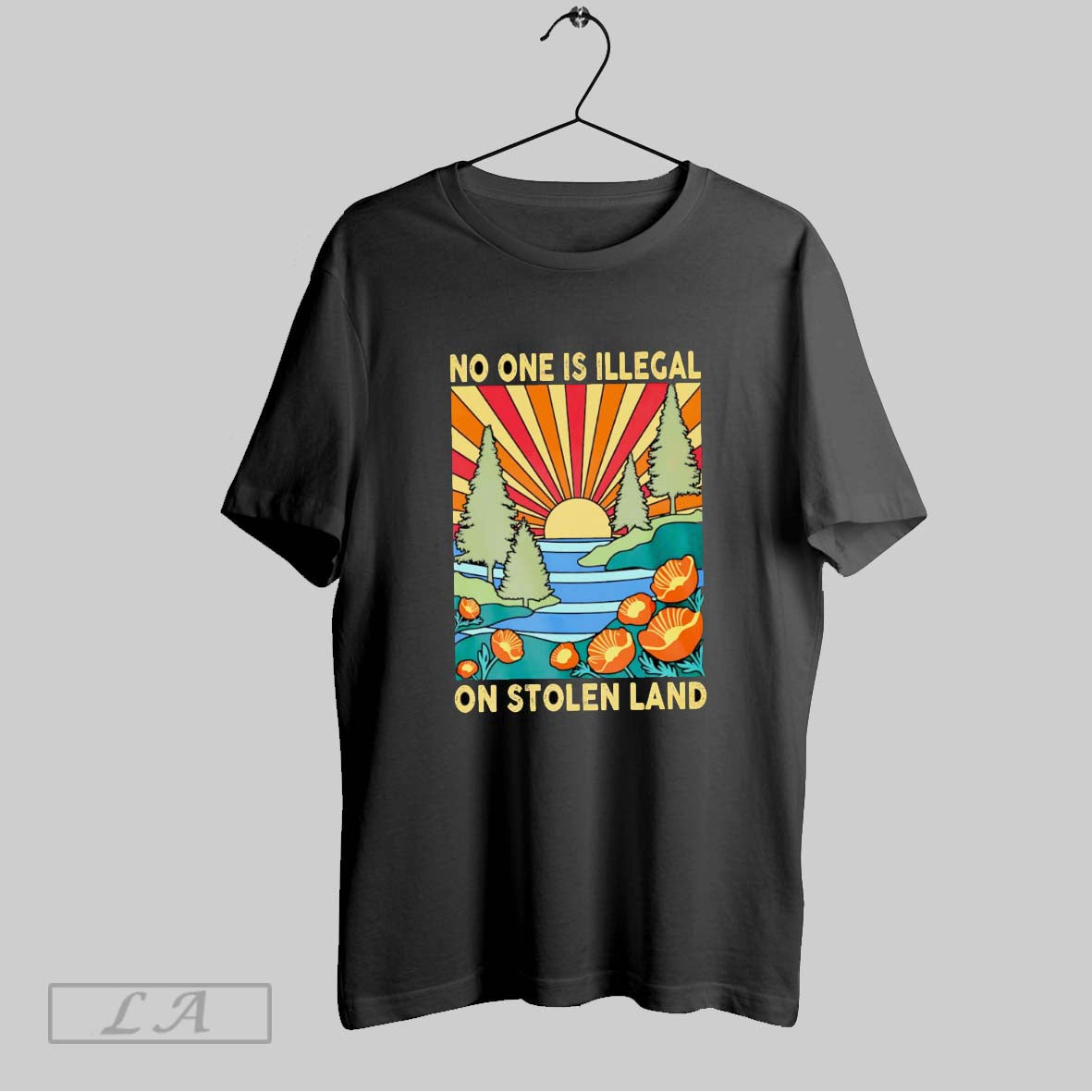 Original No One Is Illegal On Stolen Land Retro T Shirt