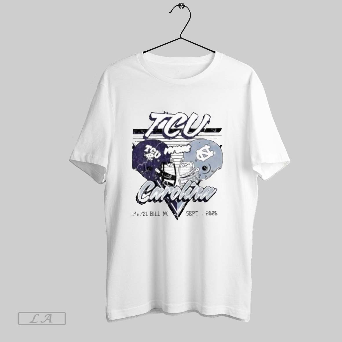 Original North Carolina Tar Heels Vs Tcu Horned Frogs 2025 Football Helmet Shirt