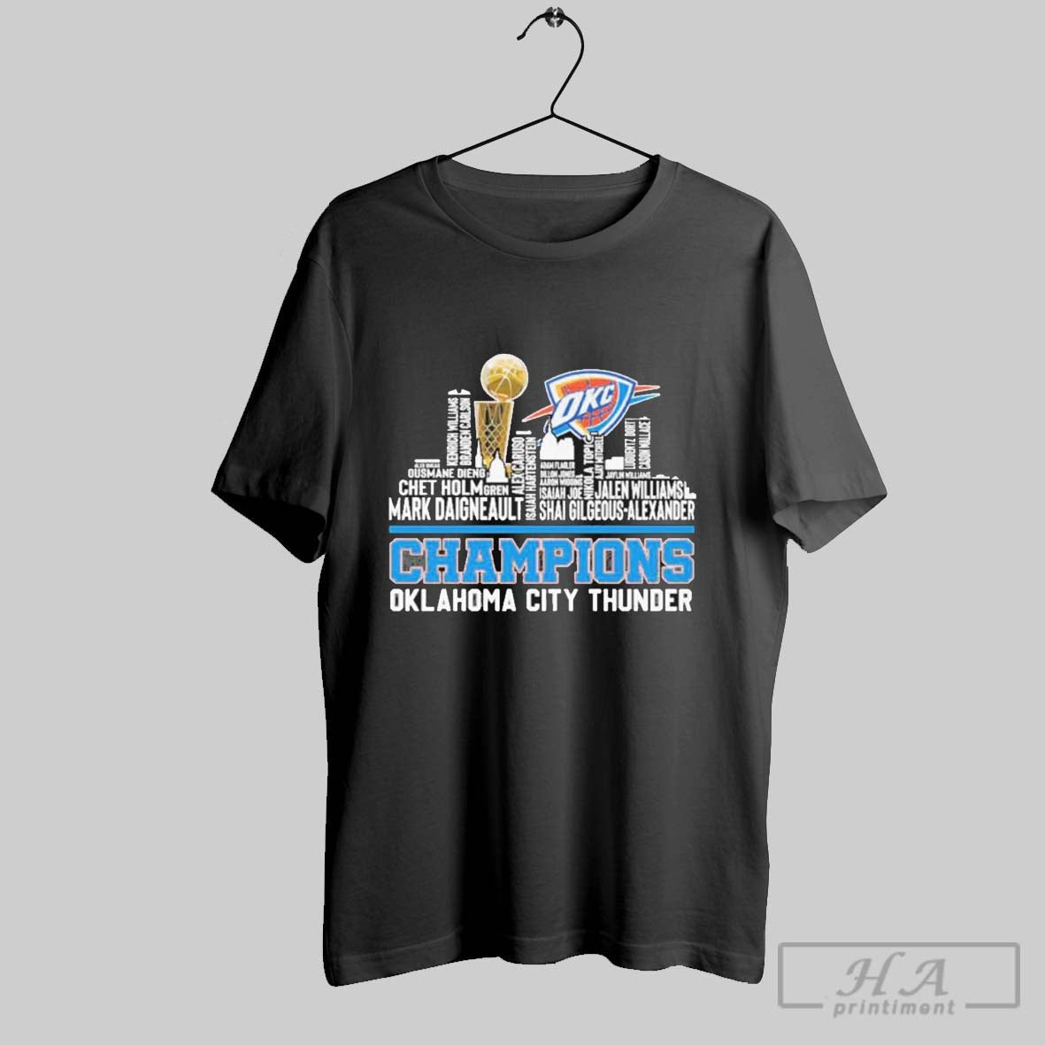 Original Oklahoma City Thunder Players Names Skyline 2025 Nba Final Champions