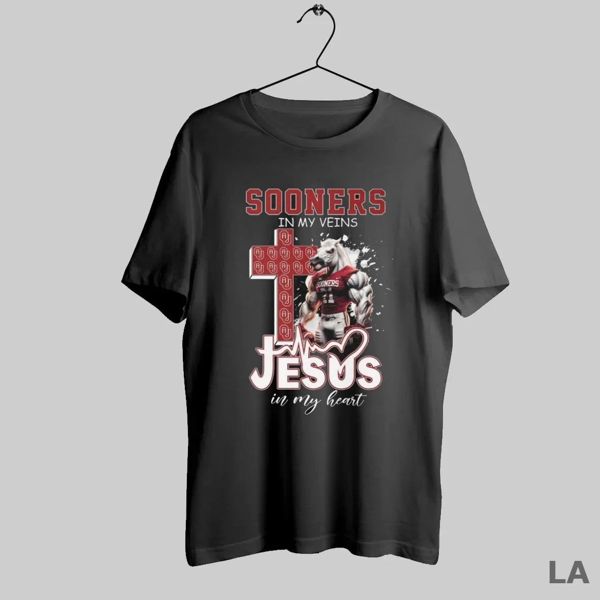 Original Oklahoma Sooners In My Veins Jesus In My Heart Mascot 2025