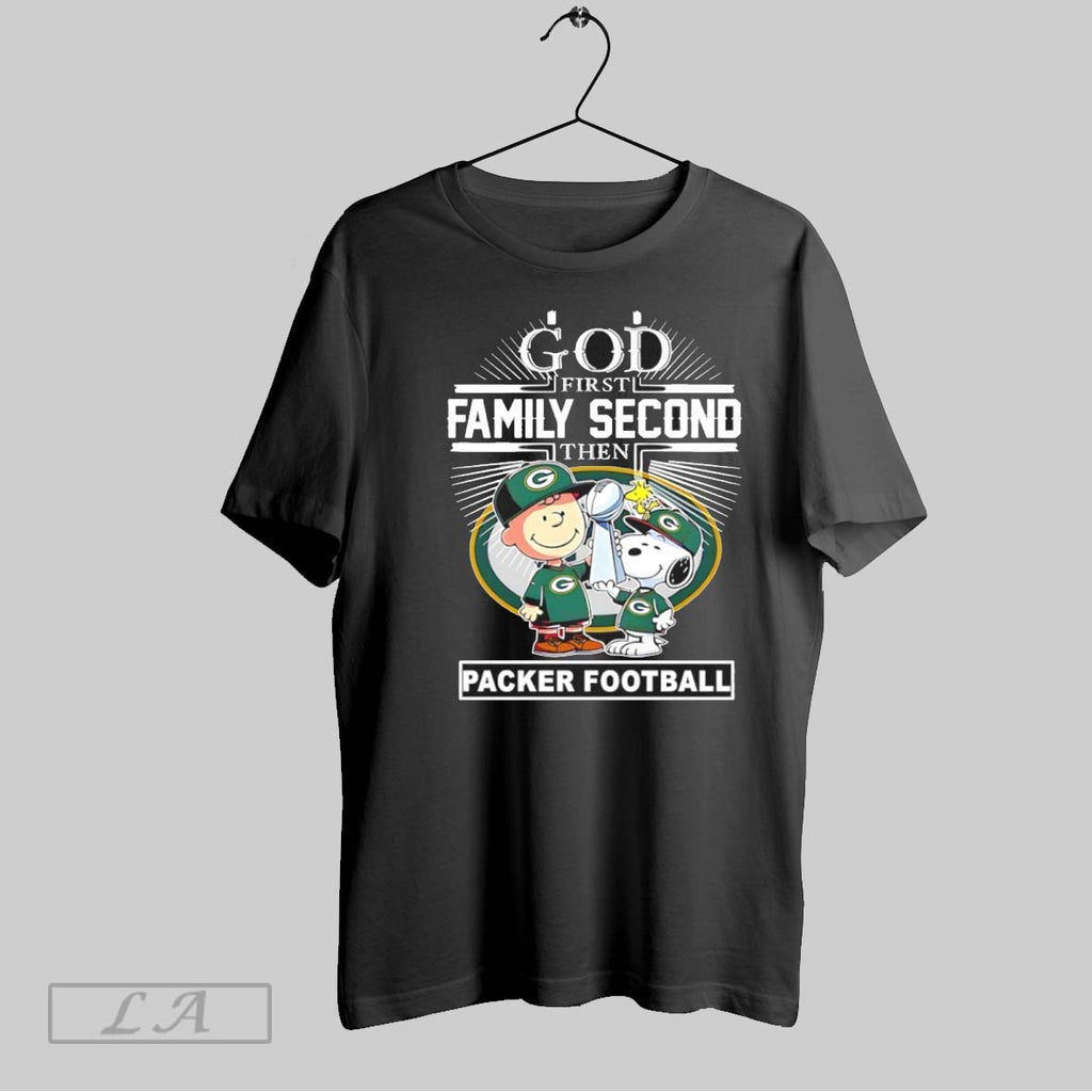 Original Peanuts God First Family Second Then Green Bay Packers Trophy