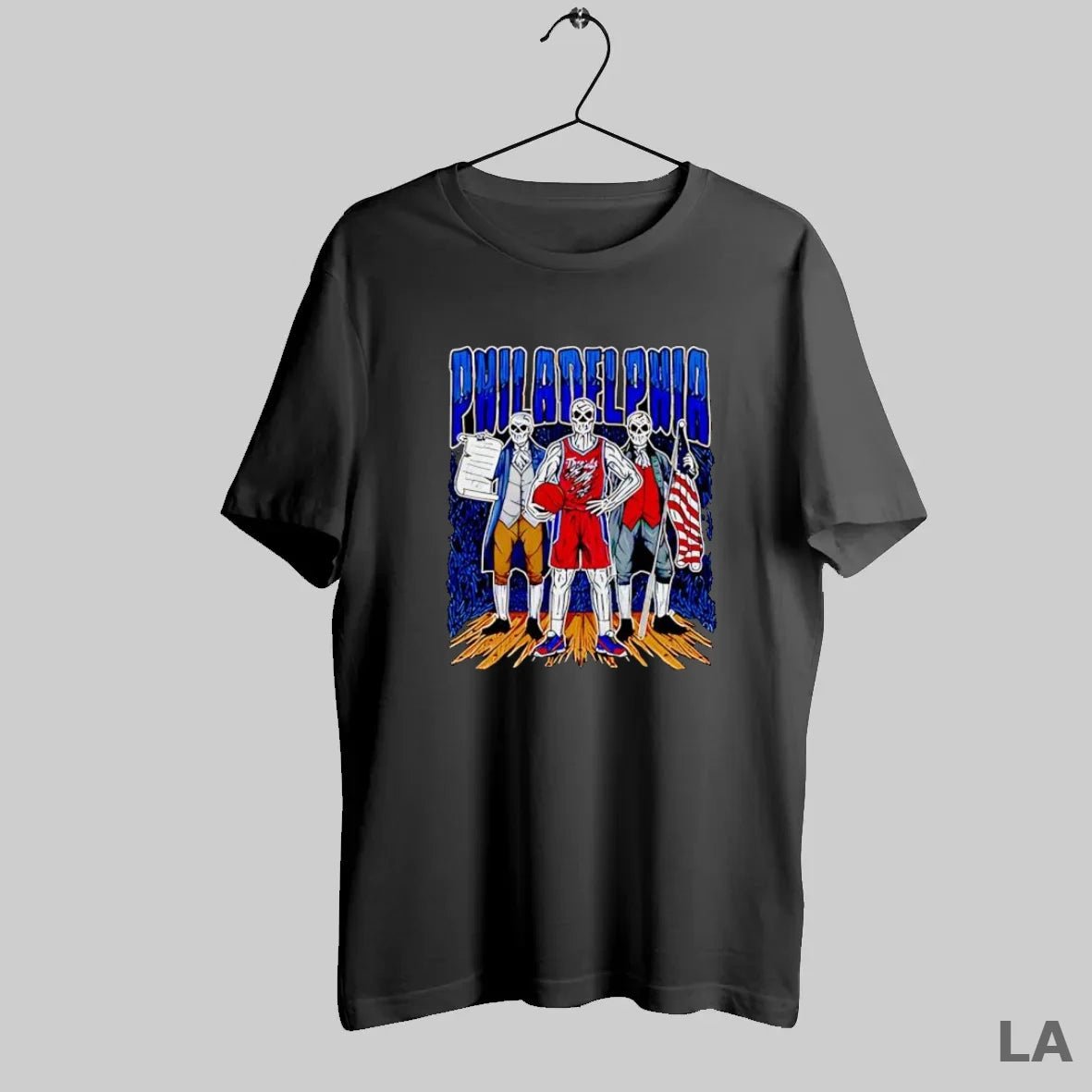 Original Philadelphia Skeleton Basketball Player With Founding Fathers