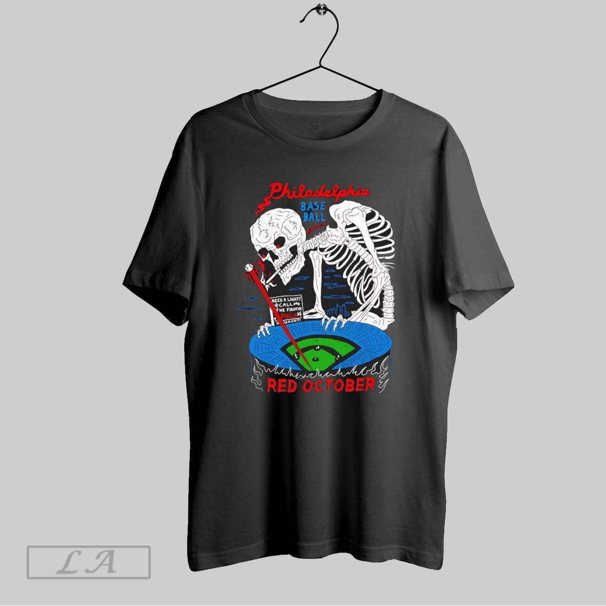 Original Philadelphia Baseball Skeleton Red October