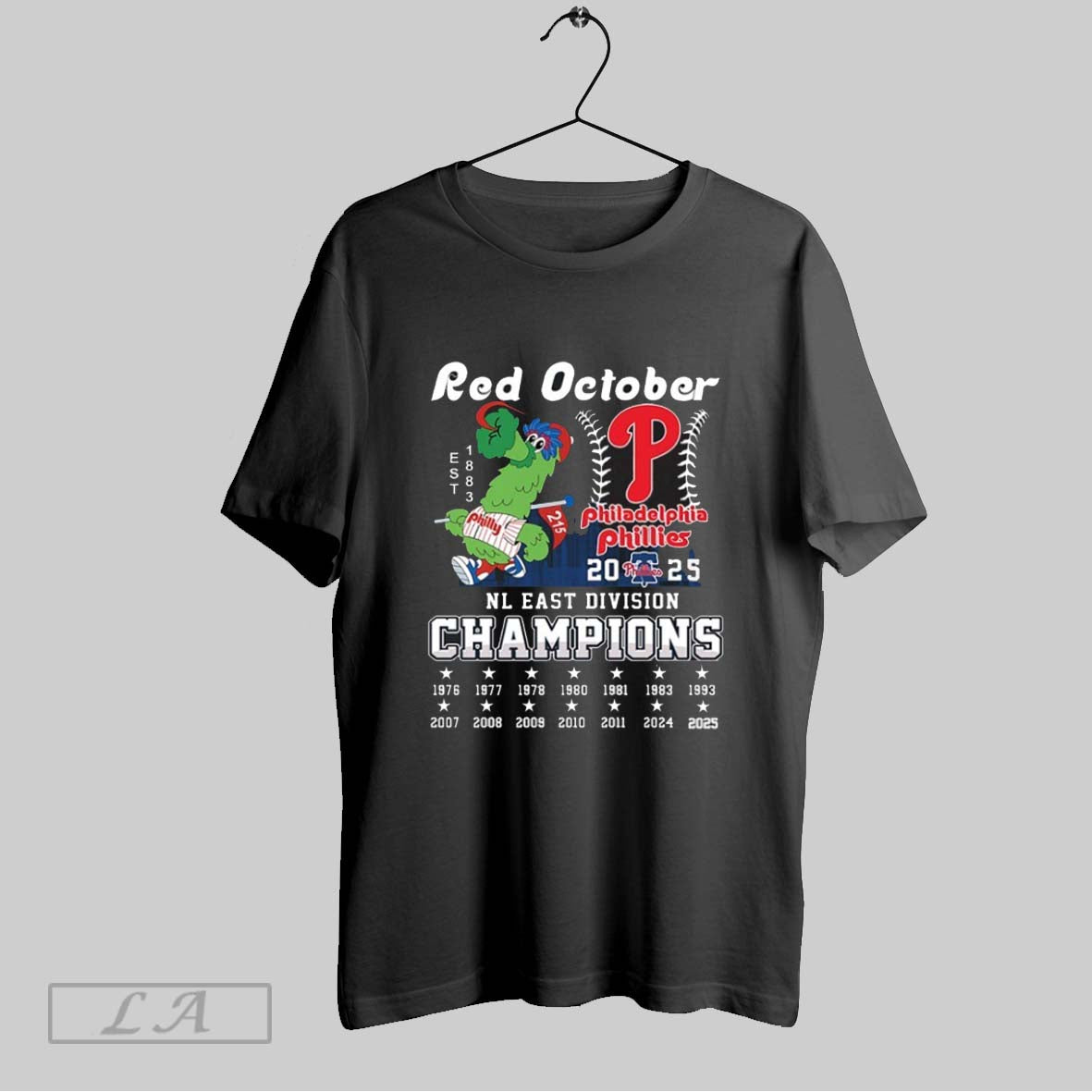 Original Phillie Phanatic Red October 2025 Nl East Division Champions Phillies