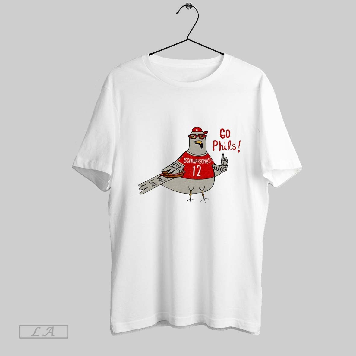 Original Pigeon Kyle Schwarber Philadelphia Phillies Schwarbomb Go Phils Cartoon
