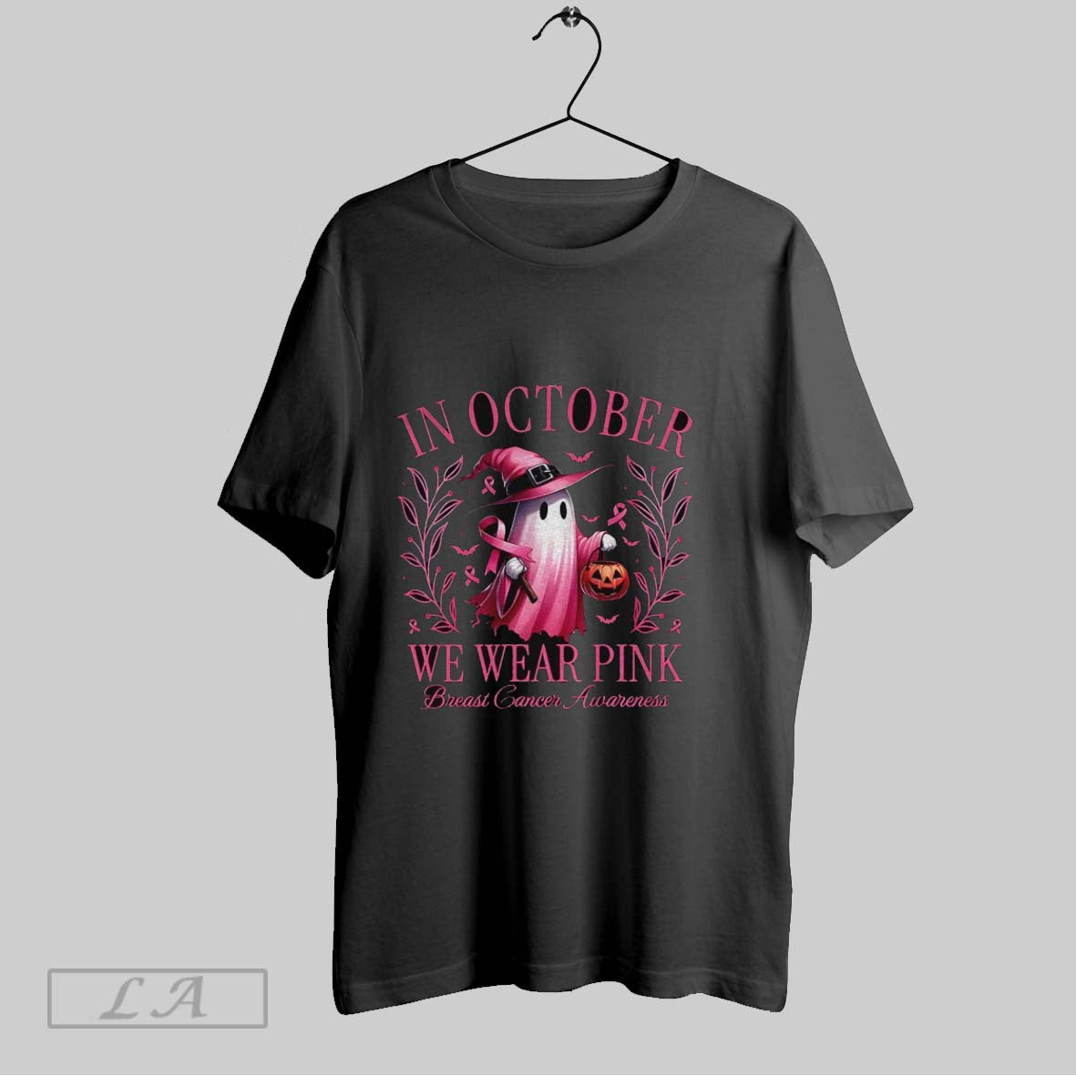 Original Pink Ghost In October We Wear Pink Breast Cancer Awareness