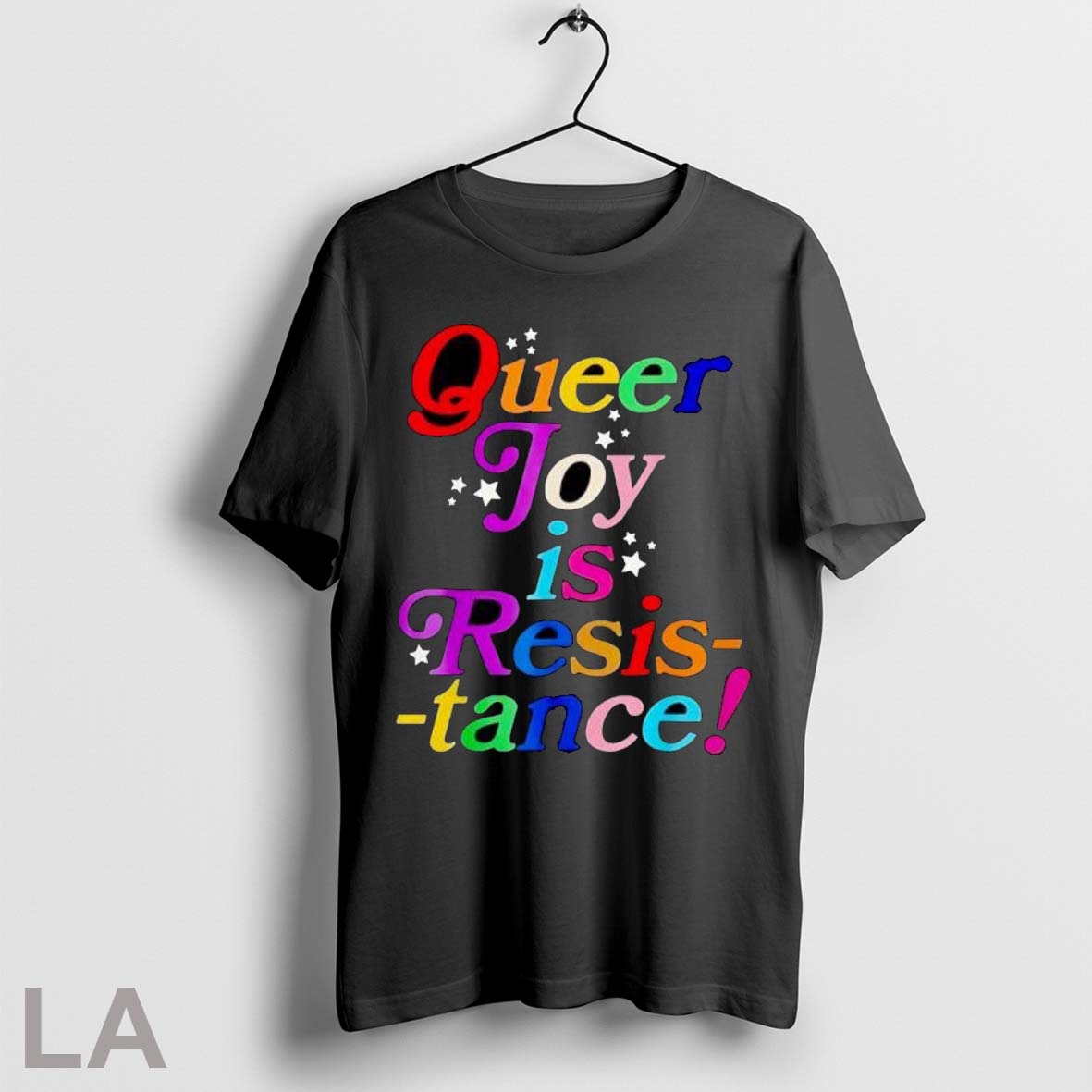 Original Queer Joy Is Resistance Rainbow Text With Stars