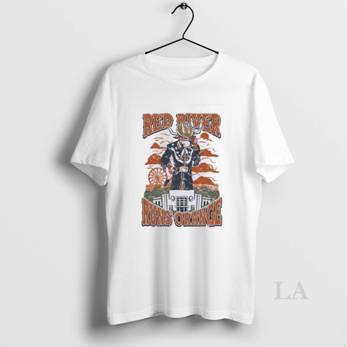 Original Red River Runs Orange Texas Beat Ou