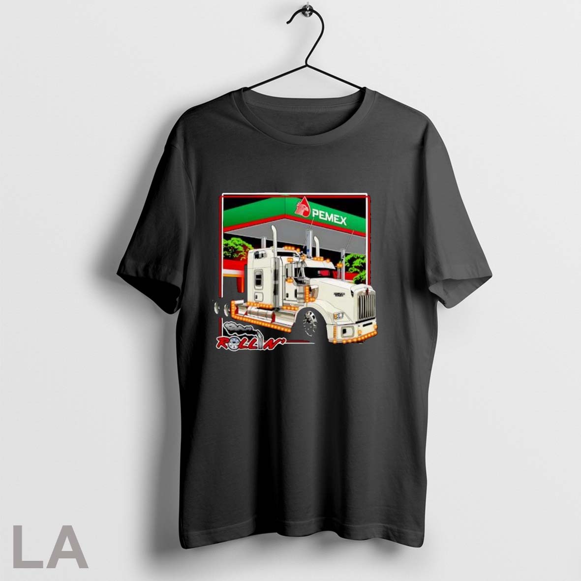 Original Rollin White Truck At Pemex Gas Station Night