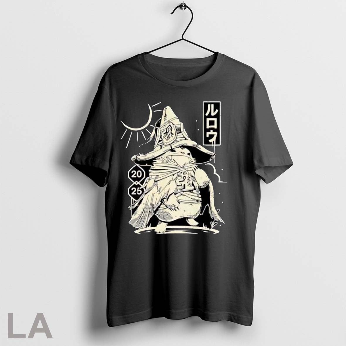 Original Rurouni Style Rabbit Samurai With Moon And Sun Graphic