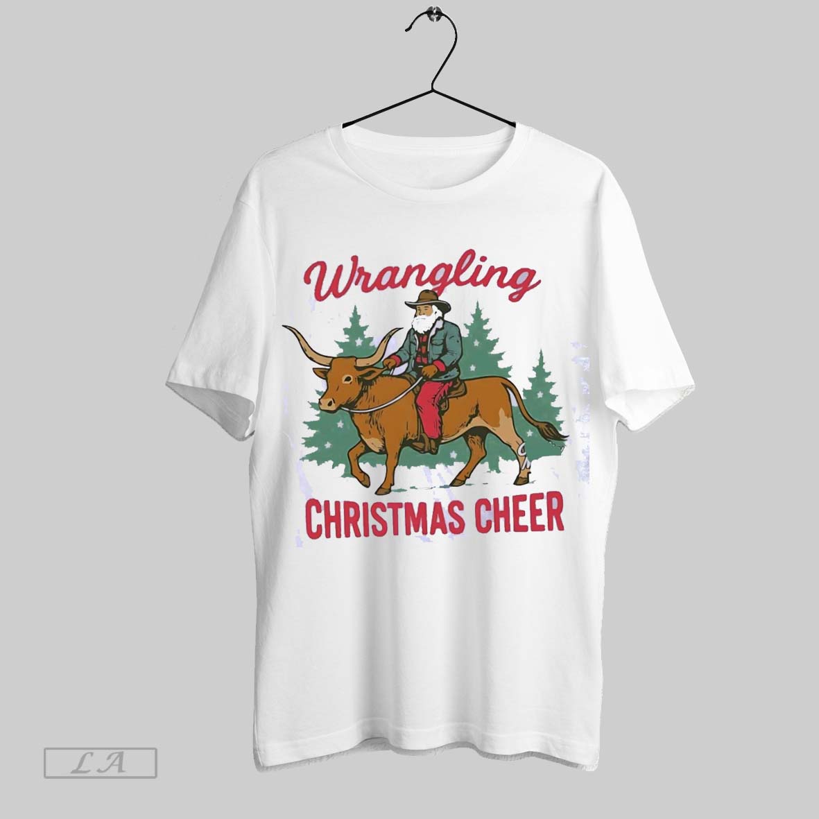 Original Santa Longhorns Wrangling Christmas Cheer
