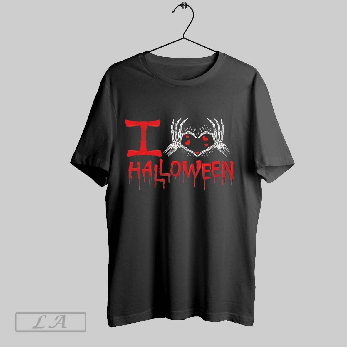 Original Skeleton Hand Heart I Love Halloween
