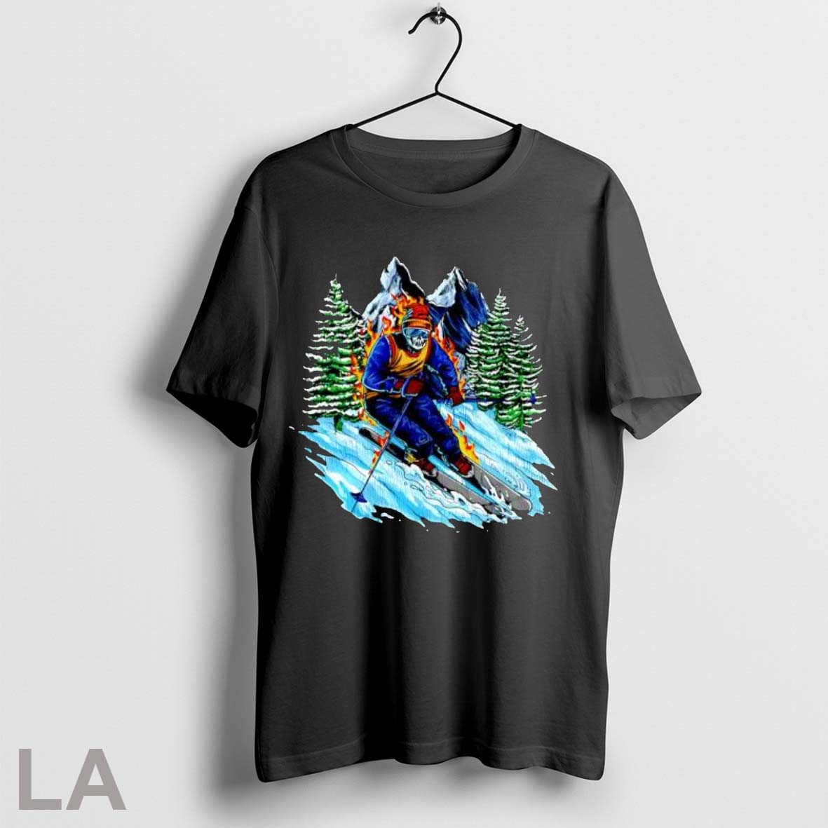 Original Skiing Skeleton T Shirt