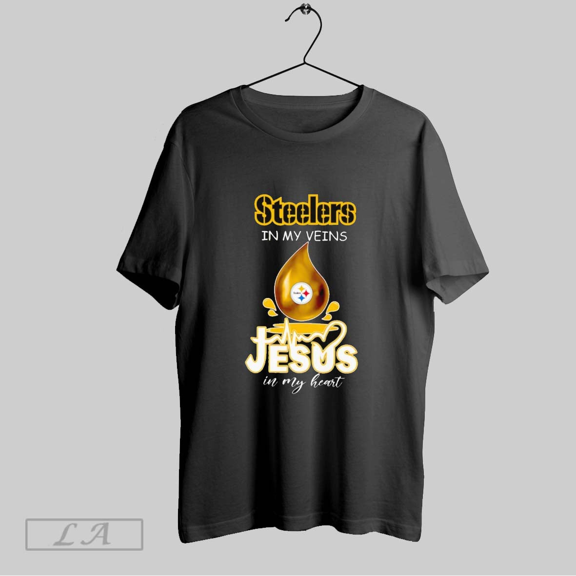 Original Steelers In My Veins Jesus In My Heart Drop Blood