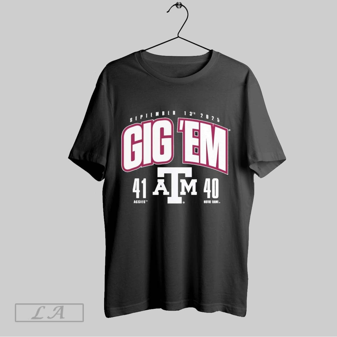 Original Texas Am Aggies Vs Notre Dame Fighting Irish 2025 Gig Em Score