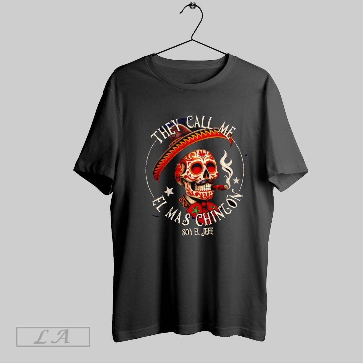Original They Call Me El Mas Chingon Soy El Jere Skull Smoke Halloween