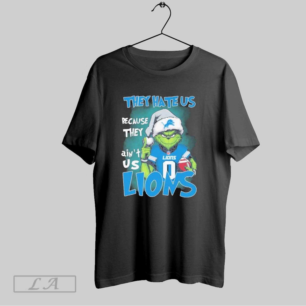 Original They Hate Us Cause They Aint Us Grinch Detroit Lions Christmas