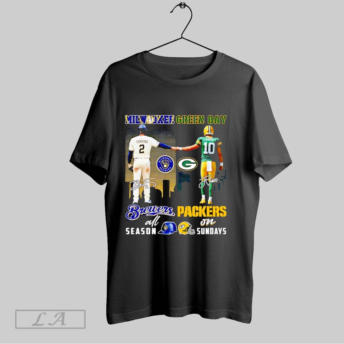 Original Turang And Love Milwaukee Brewers All Season Green Bay Packers On Sundays
