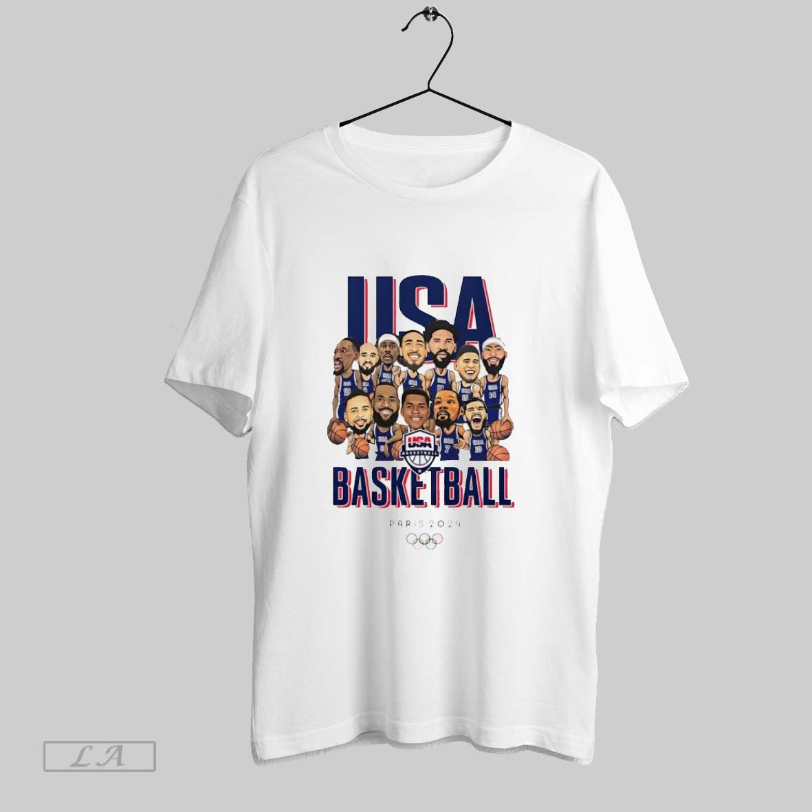Original Usa Basketball Usa Paris 2024 Cartoon