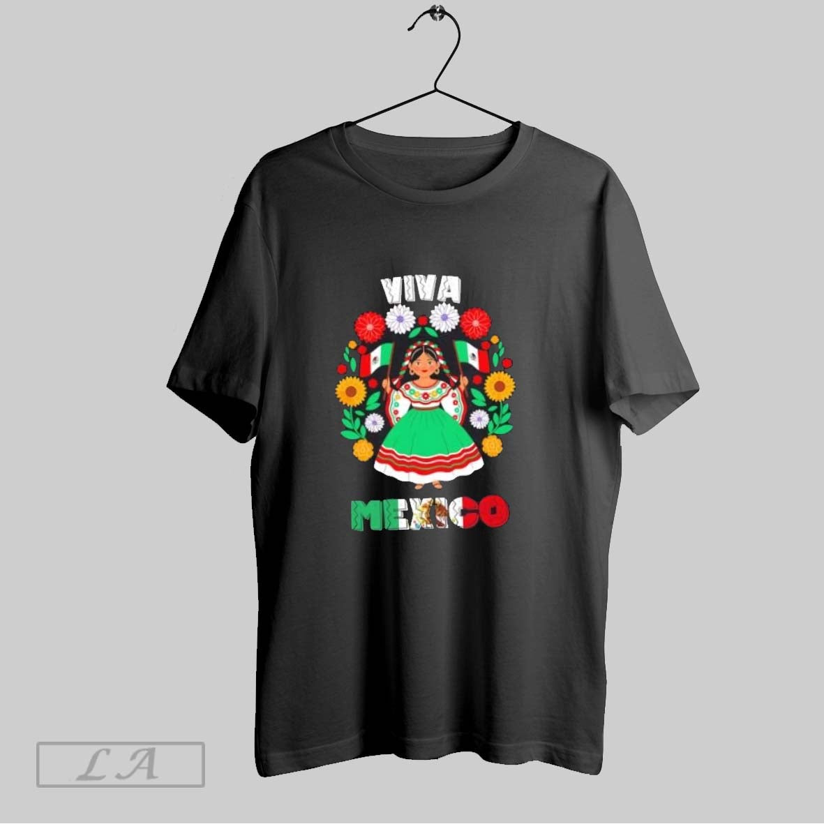 Original Viva Mexico Mexican Girl Flag Independence Day