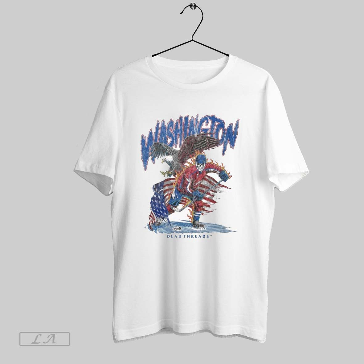 Original Washington Capitals Dead Threads Eagle American Flag Skeleton