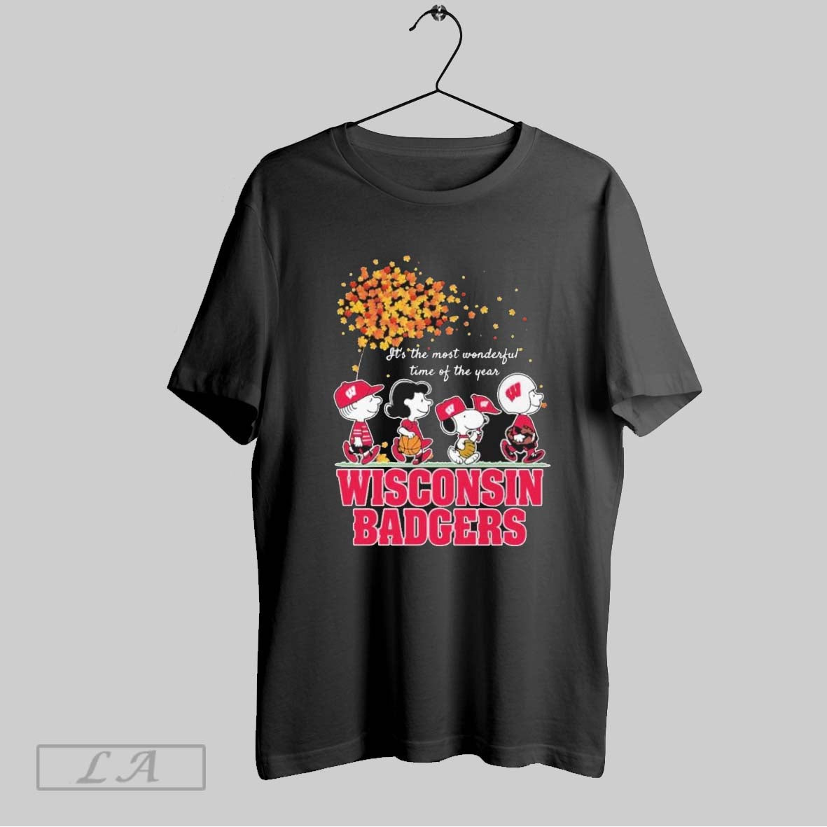 Original Wisconsin Badgers And Peanuts Character Its The Most Wonderful Time Of The Year
