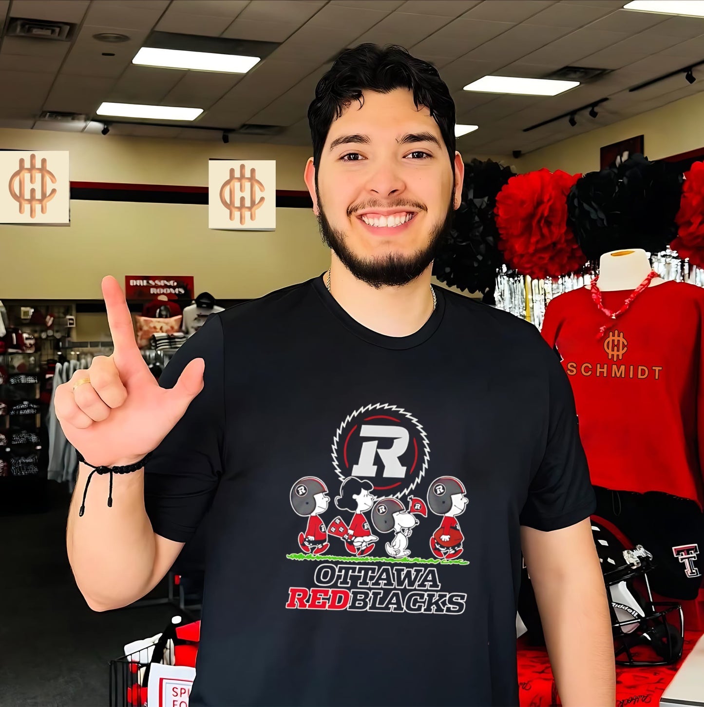 Ottawa REDBLACKS features Peanuts Abbey Road shirt