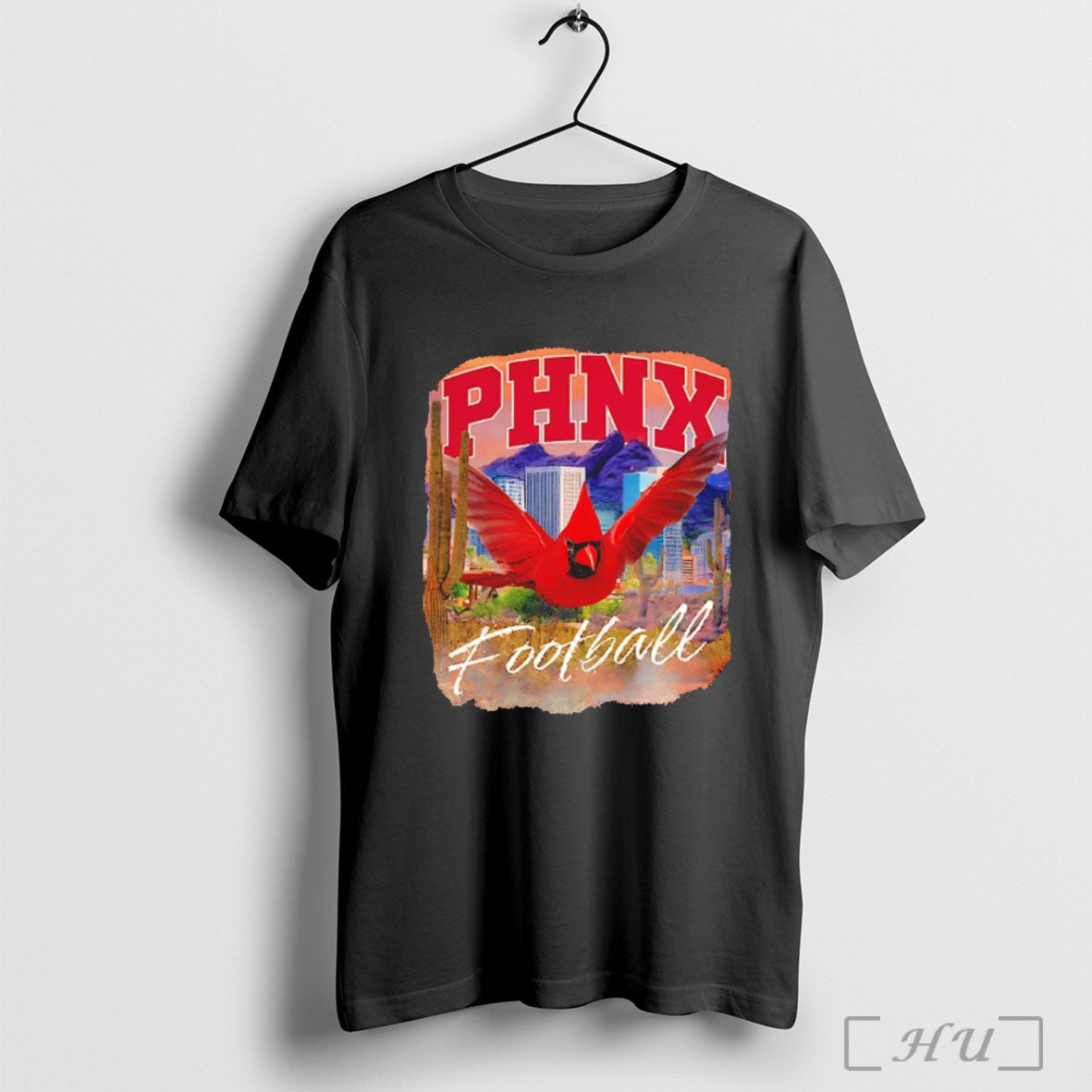 Phnx Cardinal City Phoenix Skyline Football T Shirt