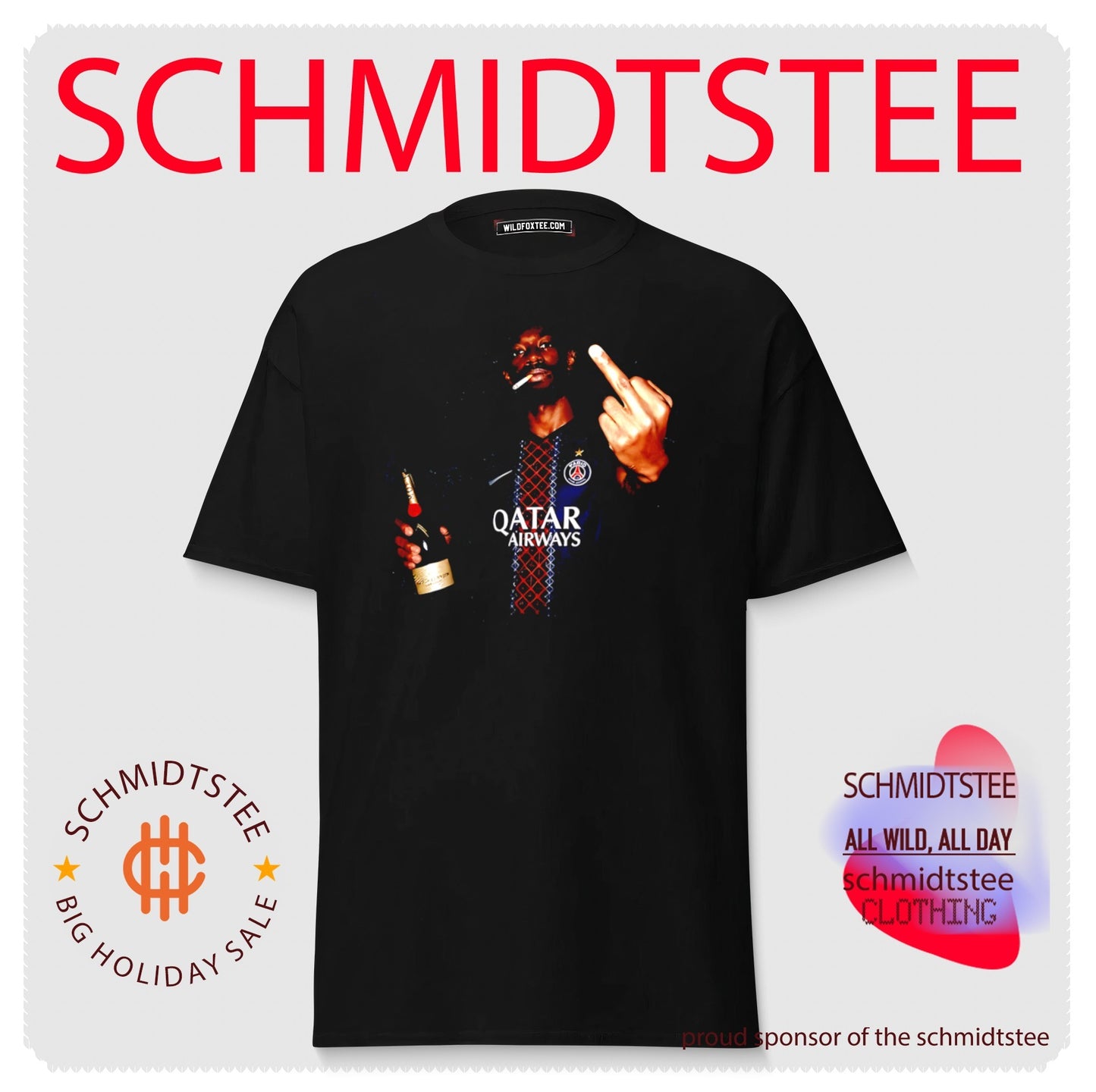 PSG Ousmane Dembele holding beer Middle finger shirt