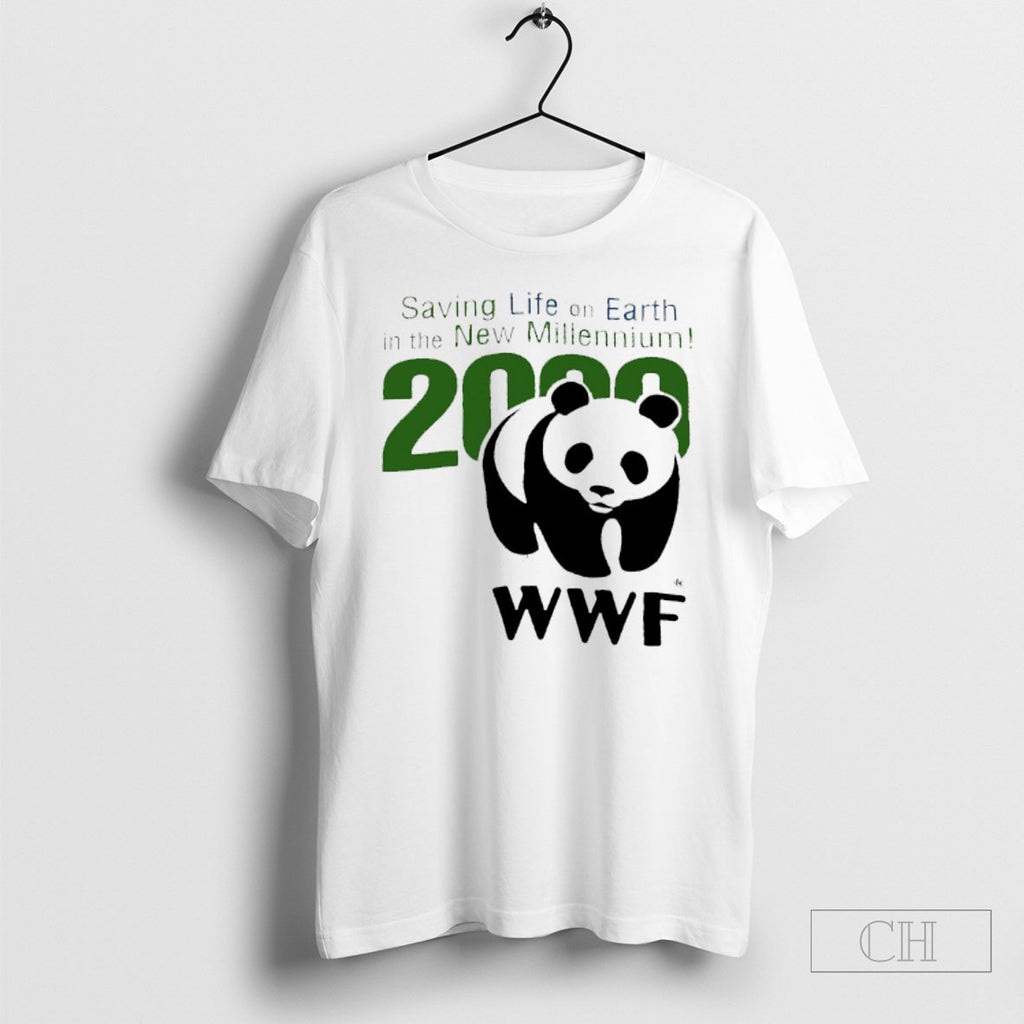Panda Saving Life In Earth In The New Millennium 2000 Wwf Shirt