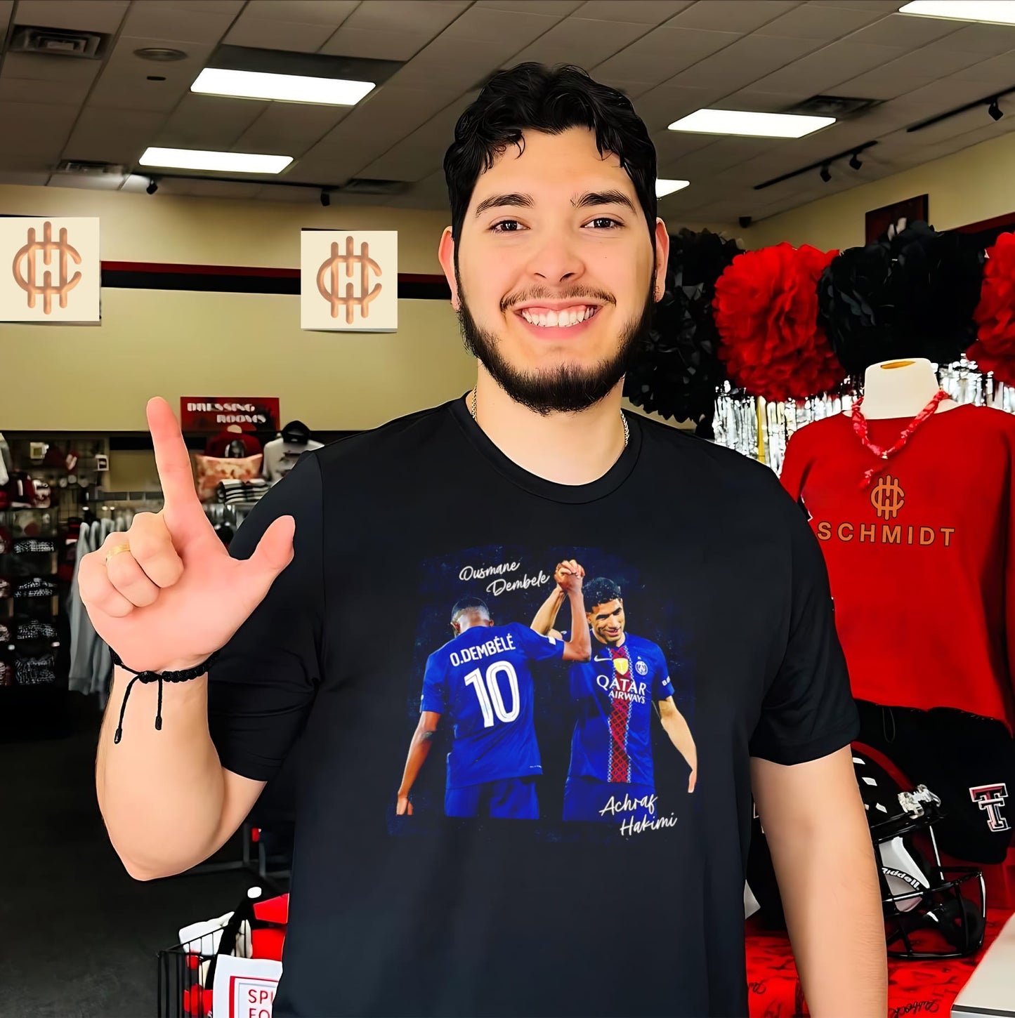 Paris Saint-Germain Achraf Hakimi and Ousmane Dembele illustration shirt