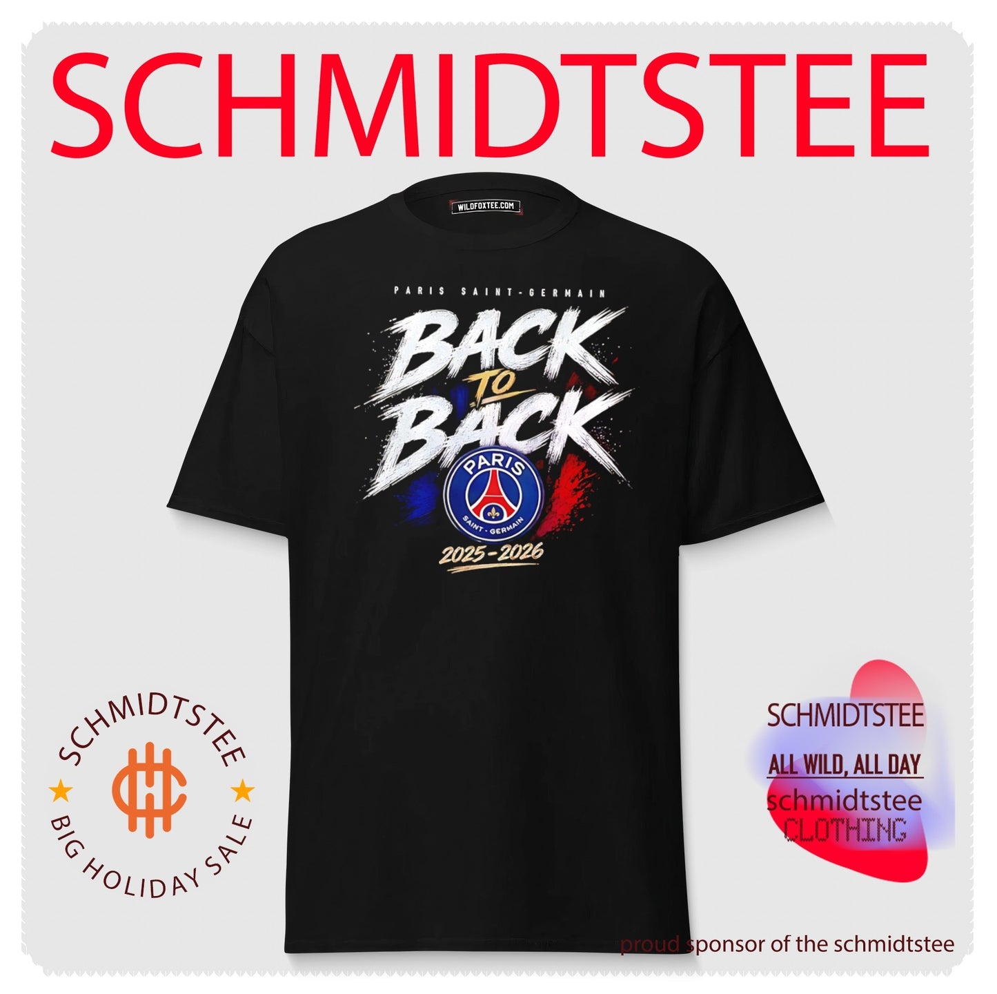 Paris Saint-Germain back to back 2025 2026 logo shirt