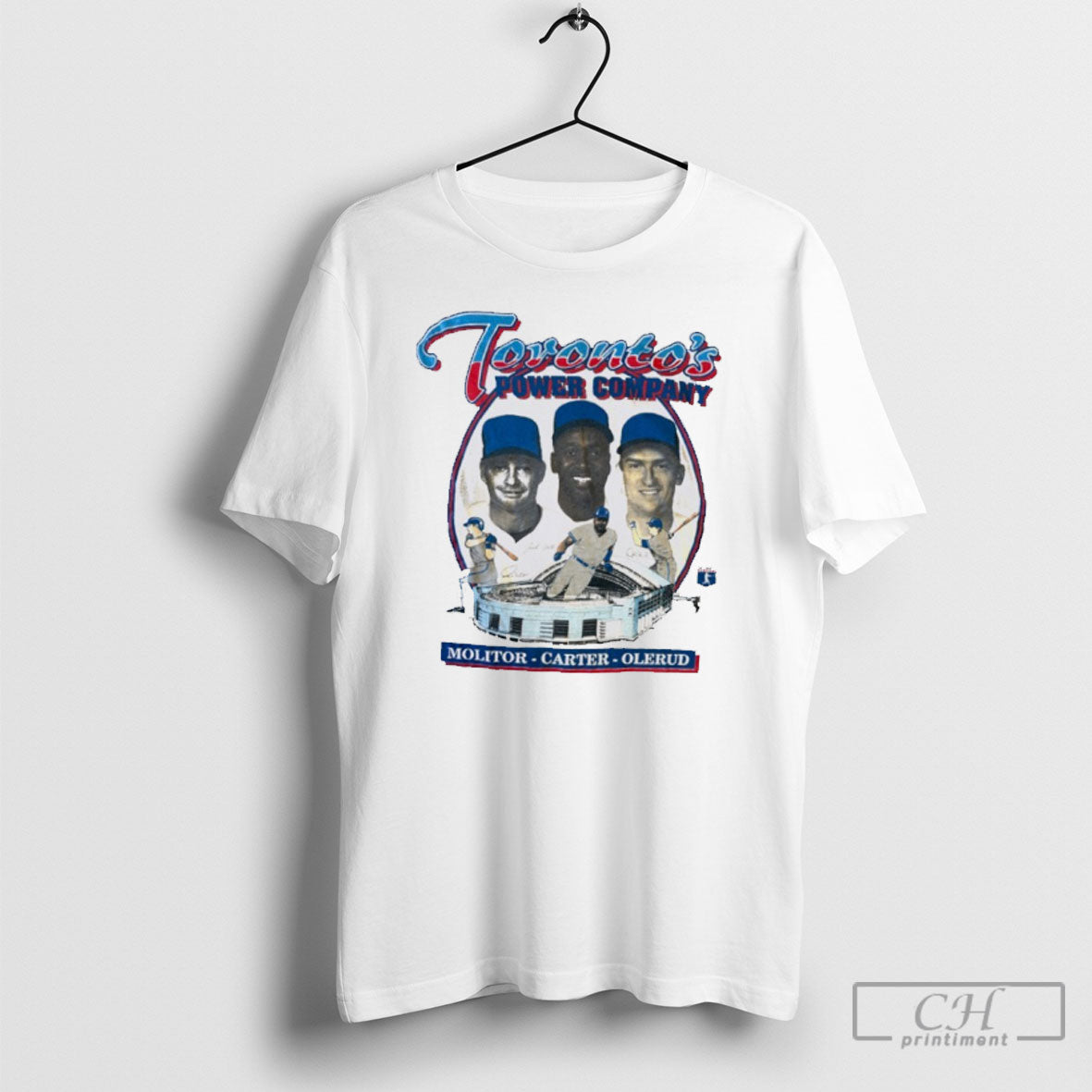 Paul Molitor Joe Carter And John Olerud Torontos Power Company Stadium Shirt Sweater