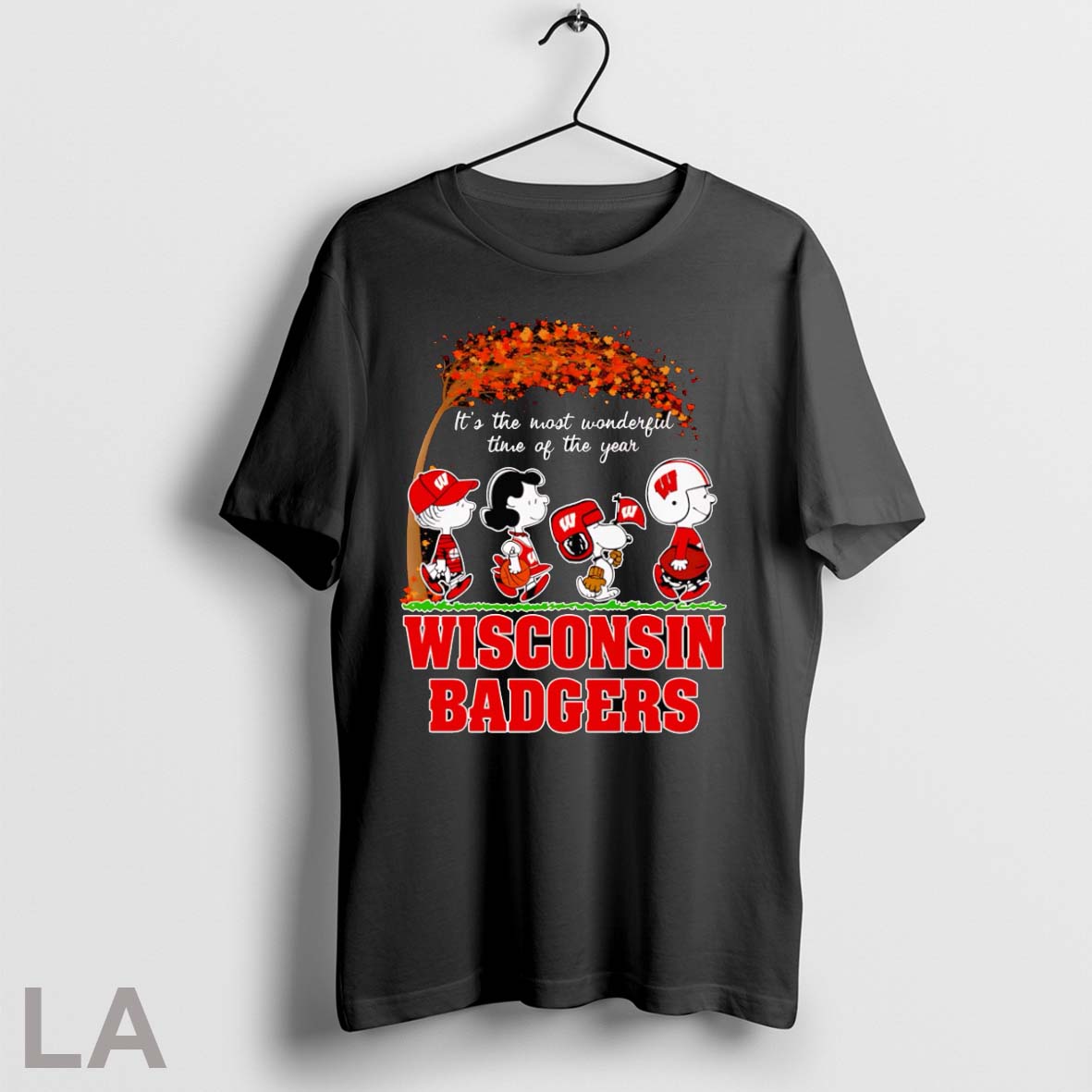 Peanuts Its The Most Wonderful Time Of The Year Wisconsin Badgers T Shirt